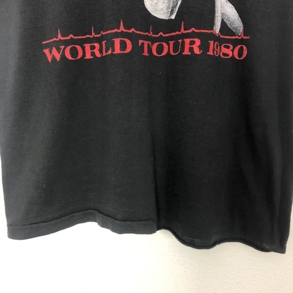 Vintage Unisex Rush World Tour 1980 Tee ShirtM